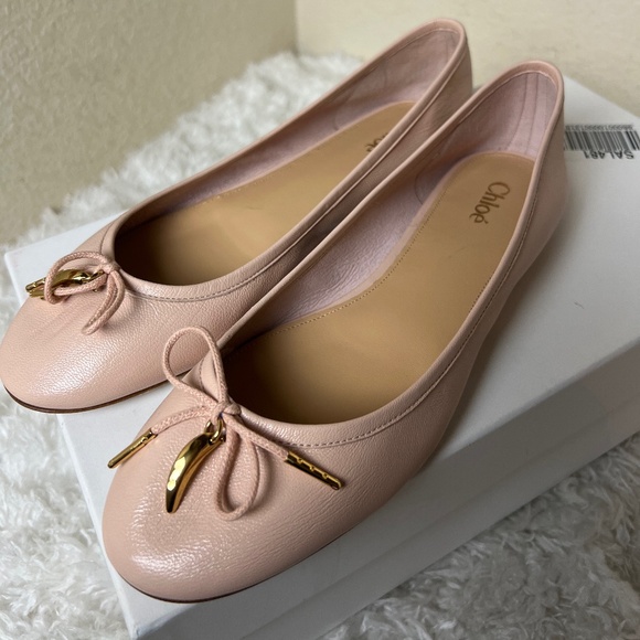 Chloe Shoes - Chloe Iris Leather Ballet Flats Women's Size: 7.5 | IT 37.5